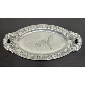 Vintage Peltrina Pewter Fruit Design Serving Platter